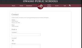 
							         Contact | Owasso Public Schools								  
							    