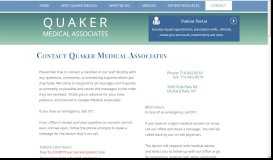 
							         Contact | Quaker Medical Associates								  
							    