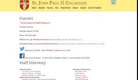 
							         Contact - St. John Paul II Collegiate								  
							    