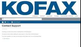 
							         Contact Support - Kofax								  
							    
