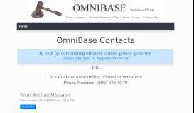 
							         Contact Support - OmniBase Services of Texas								  
							    