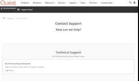 
							         Contact Support - Quest Support - Quest Software								  
							    