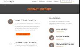 
							         Contact Support - SonicWall								  
							    