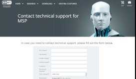 
							         Contact technical support for MSP - Eset								  
							    