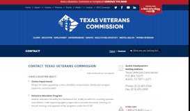 
							         Contact - Texas Veterans Commission								  
							    