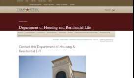 
							         Contact the Department of Housing & Residential Life : Department of ...								  
							    