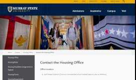 
							         Contact the Housing Office - Murray State University								  
							    