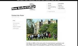 
							         Contact the Team | Rose Bruford College								  
							    
