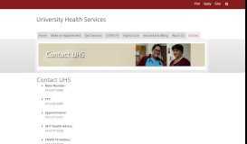 
							         Contact UHS | University Health Services | UMass Amherst								  
							    
