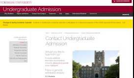 
							         Contact Undergraduate Admission - Fordham University								  
							    