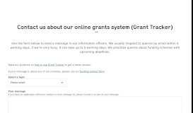 
							         Contact us about our online grants system (Grant Tracker) | Wellcome								  
							    