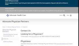 
							         Contact Us | Advocate Physician Partners | Chicago Illinois (IL)								  
							    