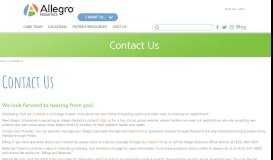
							         Contact Us | Allegro Pediatrics								  
							    