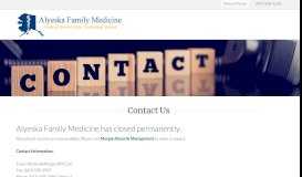 
							         Contact Us - Alyeska Family Medicine								  
							    