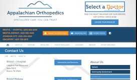 
							         Contact Us | Appalachian Orthopedics, Johnson City & Bristol, TN								  
							    
