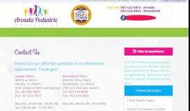 
							         Contact Us - Arvada Pediatric Associates - Pediatrics for Family Health								  
							    