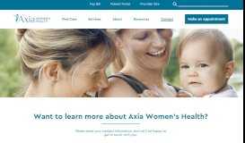 
							         Contact Us - Axia Women's Health								  
							    