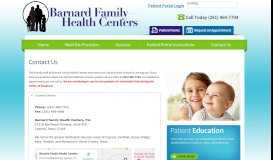 
							         Contact Us - Barnard Family Health Center								  
							    