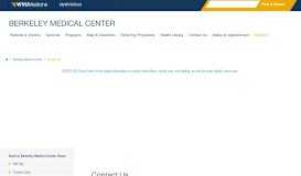 
							         Contact Us | Berkeley Medical Center - WVU Medicine								  
							    