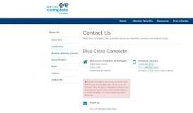
							         Contact Us - Blue Cross Complete of Michigan								  
							    