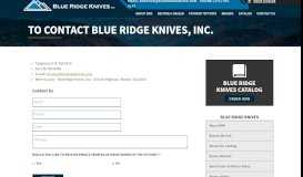 
							         Contact Us - Blue Ridge Knives								  
							    