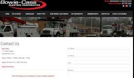 
							         Contact Us - Bowie-Cass Electric								  
							    