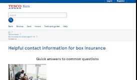 
							         Contact Us - Box Insurance for Young Drivers - Tesco Bank								  
							    