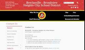 
							         Contact Us - Brecksville Broadview Heights City School District								  
							    