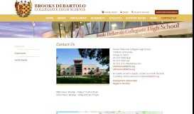 
							         Contact Us - Brooks DeBartolo Collegiate High School								  
							    