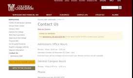 
							         Contact Us - College of Charleston								  
							    