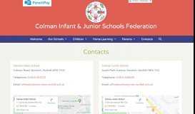 
							         Contact Us | Colman Junior School								  
							    