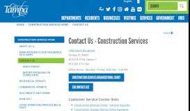 
							         Contact Us - Construction Services | City of Tampa								  
							    