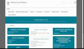 
							         Contact us - Contact Us | Mount Isa Mines								  
							    