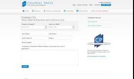 
							         Contact Us - Counsel Press								  
							    