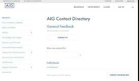 
							         Contact Us Directory - AIG.com								  
							    
