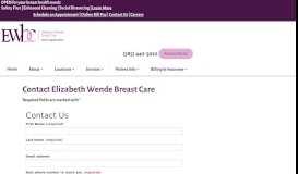 
							         Contact Us | Elizabeth Wende Breast Care - Rochester, NY								  
							    