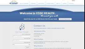 
							         Contact Us - Esse Health								  
							    