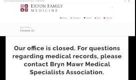 
							         Contact Us – Exton Family Medicine								  
							    