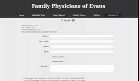 
							         Contact Us - Family Physicians of Evans								  
							    