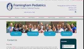 
							         Contact Us - Framingham, MA Pediatrician - Framingham Pediatrics								  
							    