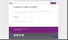 
							         Contact Us | Get In Touch | Book A Consultation | CARE Fertility								  
							    