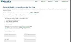 
							         Contact Us - Globe Life Insurance Company of New York								  
							    