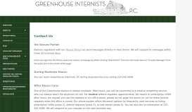 
							         Contact Us | Greenhouse Internists, PC								  
							    