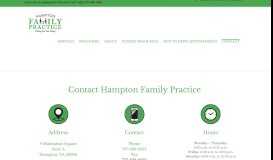 
							         Contact Us - Hampton Family Practice								  
							    