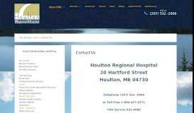 
							         Contact Us - Houlton Regional Hospital								  
							    