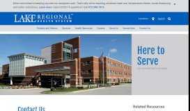 
							         Contact Us | Lake Regional Health System								  
							    
