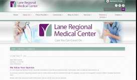 
							         Contact Us - Lane Regional Medical Center								  
							    