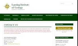
							         Contact Us – Lansing Institute of Urology								  
							    