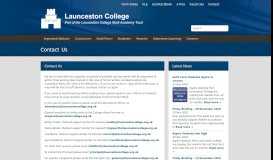 
							         Contact Us | Launceston College								  
							    