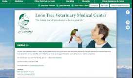 
							         Contact Us - Lone Tree Veterinary Medical Center								  
							    